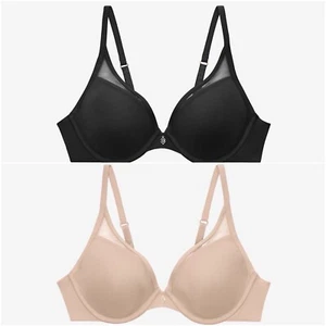 Lot (2) NWT ThirdLove women's 32G Classic24/7 Uplift Plunge bras -Black + Taupe - Picture 1 of 16
