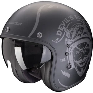 Motorrad Helm XL - Scorpion Belfast Evo Romeo Jethelm - schwarz-silber matt - Bild 1 von 3