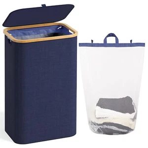 120L Laundry Basket with Lid Collapsible Clothes Hamper Organizer Bedroom - Picture 1 of 7