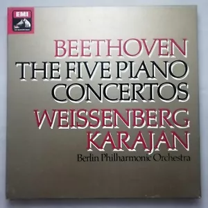 EMI 4 LP box SLS 5112 QUAD: Beethoven - Piano Concertos / Weissenberg / Karajan - Picture 1 of 4