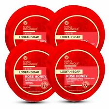 Khadi Organique Natural Herbal Rose Honey Loofah Soap Pack of 4 ( 125 gm )