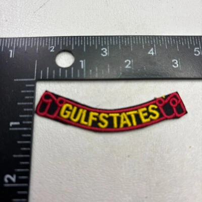 Vintage Cut-From-Larger-Patch YELLOW Letter GULF STATES Tab Patch 00TK - Image 1 of 2