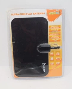 View TV Ultra-Thin Flat Antenna Free Digital & Analog Signals UHF VHF Over the A - Picture 1 of 5