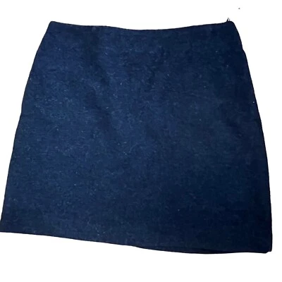 Nuevo con etiquetas Faldas Uniqlo Mujer Talla 10 Azul Mezcla Lana Frente Plano Lápiz Mini Bolsillos Foto 1 de 4