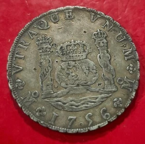 ESPAÑA. AÑO 1756. FERNANDO VI. 8 REALES PLATA MEXICO. PESO 27 GR. REF ALO - Imagen 1 de 2