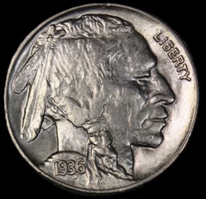 1936 buffalo nickel - GEM BU -JAM146 - Picture 1 of 2