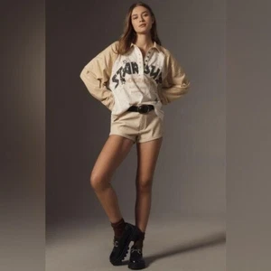 ANTHROPOLOGIE Pilcro NWT Long-Sleeve Oversized  Stardust Graphic Henley Knit Top - Picture 1 of 10