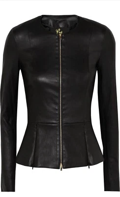 Luis Leather Women's Drowned Black Lambskin Genuine Leather Jacket, Biker Jacket - Image 1 of 4