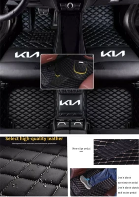 For KIA All Series Front & Rear Car Floor Mats Custom Auto Carpets Waterproof Foto 1 de 4