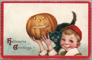 POSTAL ANTIGUA DE HALLOWEEN FIRMADA J. BRUNDAGE - Imagen 1 de 2