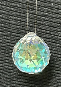 Collar de bola facetado de cristal transparente cuelga o se sienta - Imagen 1 de 4