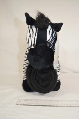 Kids Cuddly Friends and Fleece Plush Zebra & Black Throw Blanket T4 - Image 1 of 4