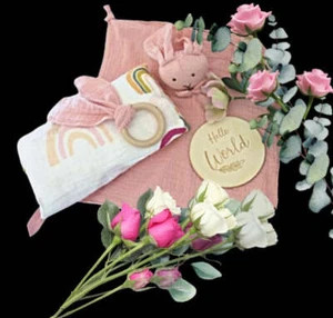Cuddle Monster newborn baby gift box - 4 piece set PINK - Picture 1 of 4