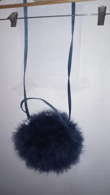 Bolso de Noche Vintage Le Regale Privilege Pluma de Avestruz Real Cartera Redondo 2 Correas Foto 1 de 4