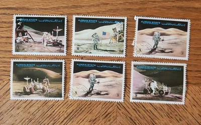 Rjkstamps AJMAN Space Scenes CTO 1972 MI:1267,69,70,71,72。 Double On 1269. — 第 1/4 张图片