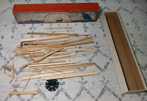 1930s Vintage Megow’s Model Captain Blood Frigate Arabella Ship Wooden Model Kit - Imagen 1 de 24
