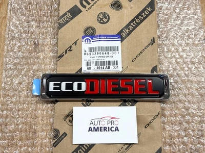 EMBLEMA CROMADO ECO DIÉSEL 3,0 L para Dodge Ram 1500 2014-2019 y Promaster OEM MOPAR Foto 1 de 3