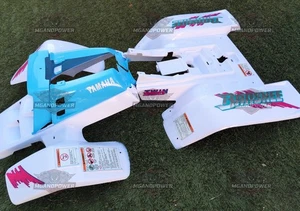 Yamaha Banshee Fenders + Gas Tank Plastic + Grill + Graphics WHITE + TEAL OEM - Picture 1 of 19