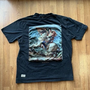 T-shirt nera in pelle di cotone grafica con disegno Napoleone Bonaparte taglia L - Foto 1 di 9