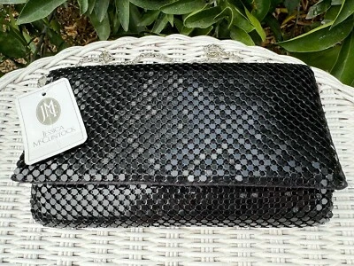 Винтажный 90-х годов Y2K Джессика Макклинток черная сетка вечерняя сумка клатч цепочка выпускного вечера Hoco - Изображение 1 из 4