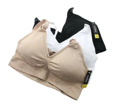 Sujetador de lactancia sin costuras Coobie 3-Pk con ganchos 9121 beige/desnudo, blanco, negro - O/S Foto 1 de 4