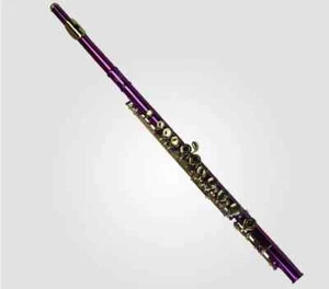 FL-510R White Copper Tube Flute C Tune 16 Key Closed Purple Gold Lacquer Flute - Picture 1 of 8