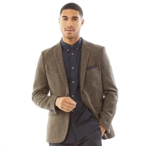 French Connection Mens Tweed Blazer Brown (RRP £169.99) - Picture 1 of 3