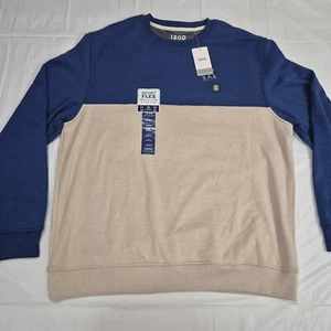 NEW Izod Advanced Performance Stretch Long Sleeve Sweatshirt Size Large Blue - Picture 1 of 21