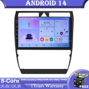 9"Android 14 Car Radio Stereo GPS SATNavi BT Carplay For Audi A6 C5 S6 RS6 97-04 - Picture 1 of 15