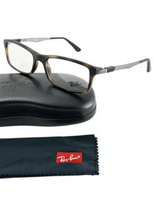 Ray Ban NEU Matt Havana Rechteckig Gestell Metall Grau 54-17-145 Brille RX7017 - Bild 1 von 13