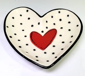 Demdaco HeARTful Home Tracy Pesche Trinket Dish Heart Shaped Hand Painted - Picture 1 of 8
