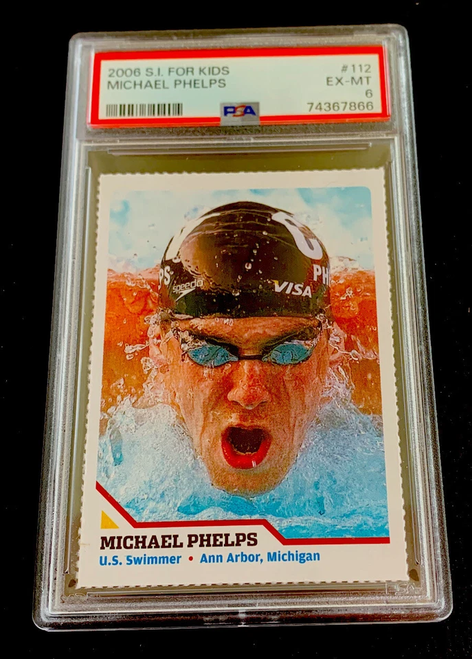 MICHAEL PHELPS RARO 2006 Sports Illustrated para Crianças SI Jogos Olímpicos de Natação PSA 6 - Imagem 1 de 2