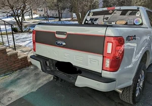 2019-2023 Ford Ranger Tailgate Blackout Decal With Pinstripes Vinyl Graphics - Picture 1 of 3