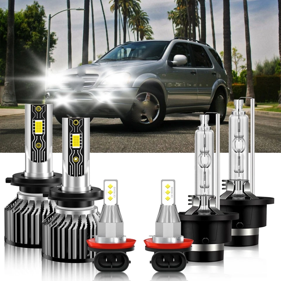 6x Bombilla de faro LED HID alta baja + luz antiniebla para Mercedes-Benz E55 AMG 2005-2006 Foto 1 de 4