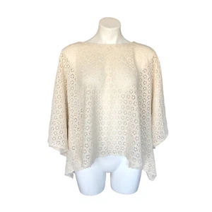 NWT Zara Womens Medium Caftan Sweater Lightweight Ivory Floral Texture Medium - Picture 1 of 9