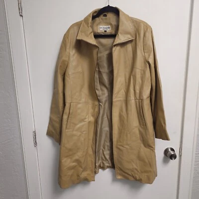 Chaqueta de cuero Lew Magram XL de longitud completa para mujer Foto 1 de 4