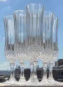 6 Champagne Flute Glass Longchamp (Clear) by Cristal D'arques -Durand 125ml - Picture 1 of 2