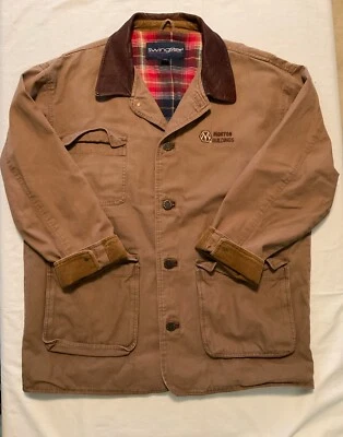 Casaco Swingster marrom lona forrado de flanela masculino tamanho L Morton Buildings - Imagem 1 de 4