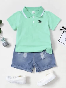Trajes Pantalones Polo Camisa Bebe Conjunto de Niños Ropa Para Niño 3 a 8 Años - Picture 1 of 7