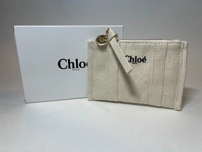 Chloe Parfum Belleza Beige Lona Cremallera Cartera Bolso sin asas Maquillaje Cosméticos Bolso Nuevo Foto 1 de 4