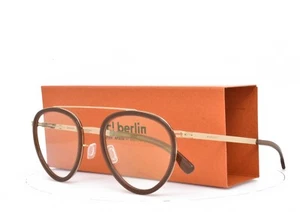 iC! Berlin Eyeglasses BROWN GOLD DOUBLE TWO BRIDGE FRAME 49-21-145 FOHN - Picture 1 of 5