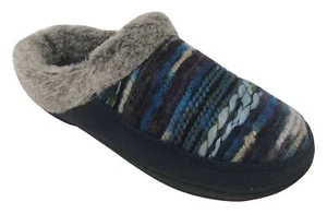 Dearfoams Women's Slub Yarn Knit Clog Memory Foam Slippers (Small/5-6, Peacoat) - Picture 1 of 1