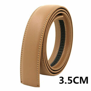 3.5cm Luxury Men's Automatic Buckle Belt Strap Leather Ratchet Strap Jeans Gift
