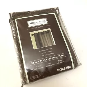 ALLEN ROTH Grommet Curtain Panel Solid Chocolate Brown Coffee LOUDON 52"x 84" - Picture 1 of 6