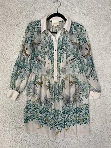 Anthropologie Maeve Ria Jungle Shirt Dress Womens Size 0 Boho Leopard Cheetah - Picture 1 of 9