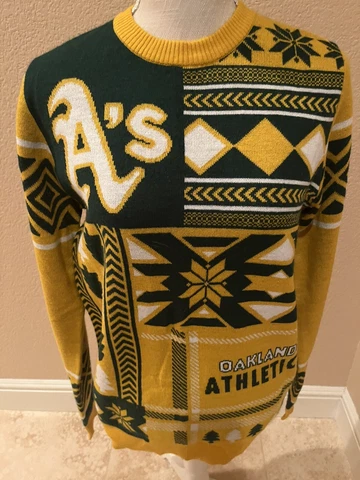 Oakland Athletics A's MLB Sweater Green/Gold Size S Cover