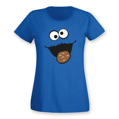 T-Shirt Krümelmonster Kekse Karneval Fasching Sesamstraße 15 Farben Damen XS-3XL - Bild 1 von 2