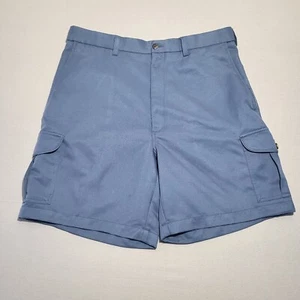 Haggar Shorts Men's 34 Blue Cargo Shorts Golfing Work Button Fly Flat Front - Picture 1 of 7