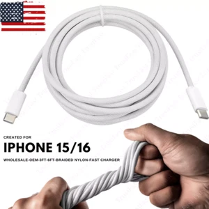 3X USB-C to USB-C Cable Fast Charger Data Cord For iPhone16/15/Plus/ProMax/iPad - Picture 1 of 9