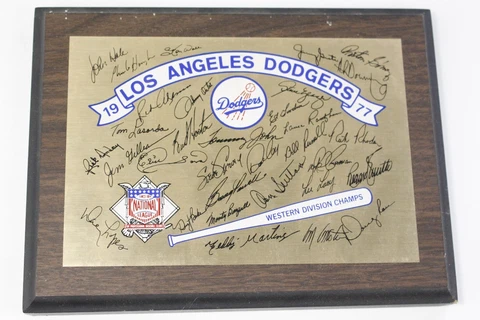 Los Angeles Dodgers 1977 Western Division Champions Plaque 8" x 6" Cover